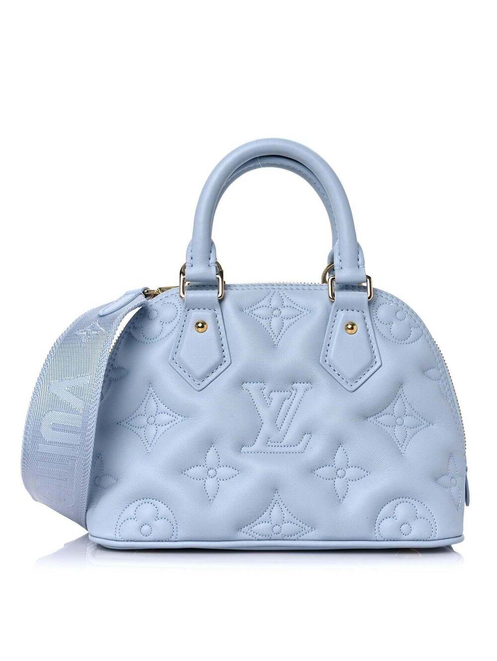 LOUIS VUITTON Alma BB in "Ice Blue" Calfskin Bubblegram leather LV